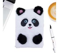 Generico Panda Plush Notebook - Furry Embroidered A5 Diary Journal, Adorable Animal Writing Book | Charming Daily Creativity Keepsake For Women Men Boys Friends Art Notes