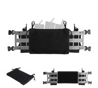 Genérico Panel de Expansión MOLLE para Chest Rig, Plataforma Utility Modular con Bolsa para Radio y Cargador, Wing Expander con Bolsillo con Cremallera(Black)