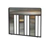Genérico Panel Divisor de Escritorio, biombo translúcido para privacidad | Mampara de Hierro Forjado para urinario de Suelo | Panel Decorativo Negro (100 x 80 cm) - Solución Ideal para Separar escrit