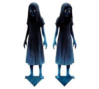 Genérico Paneles De Jardín De Los Gemelos Fantasmas Embrujados - Conjunto De 2 Señales De Temor De Metal | Decoraciones Exteriores para Césped Y Jardín, Accesorios De Fiesta De Halloween Carnaval