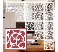 Genérico Paneles divisores de ambientes de Madera y plástico - 65 Piezas - Separadores de Pared Decorativos para el hogar y la Oficina - Elegantes Pantallas de privacidad ()