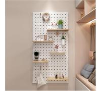 Genérico Paneles organizadores de Pared con Tablero Perforado. Tablero Perforado de Pared, Juego de Paneles de Madera Maciza, Kit de estanterías modulares para el hogar y la Oficina, solución de Alma