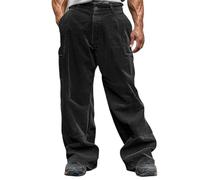Genérico Pantalon Cargo Hombre Sweatpants Men Elasticos Pantalón Chandal Ropa Casual Largos de Pana Pantalones Deporte de Trekking Baggy Pantalón de Pana Hombre Negro XXL