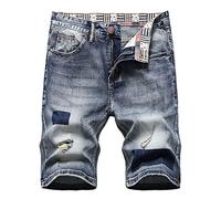 Genérico Pantalón Corto Bermuda Vaquera Original Múltiples Bolsillos Skinny De Denim Pantalones Vaqueros Relaxed Mezclilla Pantalones Cortos Pantalones Vaqueros Cortos para Hombre: