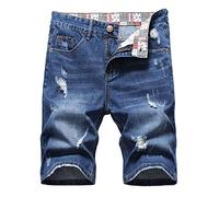 Genérico Pantalón Corto Bermuda Vaquera Original Múltiples Bolsillos Skinny De Denim Pantalones Vaqueros Relaxed Mezclilla Pantalones Cortos Pantalones Vaqueros Cortos para Hombre: