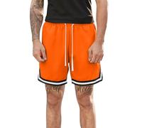 Genérico Pantalón Corto Deporte Hombre Tejido de Sarga Resistente al Desgaste Transpirable y de Secado rápido Antiarrugas y fácil de cuidar para Actividades（Naranja；S）
