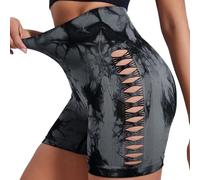 Genérico Pantalon Corto Deportivo Mujer Push Up Cintura Alta Sin Costuras Opaco Bike Yoga Fitness Mallas Cortas Mujer