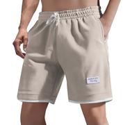 Genérico Pantalón Corto Hombre Tejido de Sarga Resistente al Desgaste Transpirable y de Secado rápido Antiarrugas y fácil de cuidar para Uso Diario（Beige；XL）