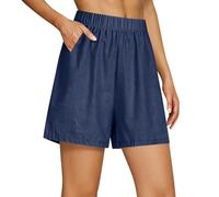Genérico Pantalón Corto Mujer Color Liso con Bolsillo Cintura Elástica - Ropa Mujer Pantalón Corto Casual Cómodos Moda, Shorts En Interiores Playa Vacaciones Marina L