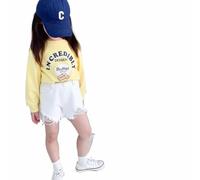 Genérico Pantalon Corto Niña, Pantalones Cortos Vaqueros para NiñAs Ideales para El DíA A DíA Conjunto CóModo E Informal para Primavera Y Verano Cintura EláStica para NiñAs PequeñAs Tejido Suave