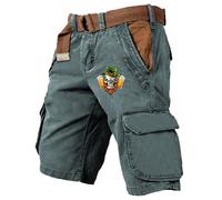 Genérico Pantalon Corto Senderismo Hombre - Pantalones Cortos Cargo para Hombre con Estampados Modernos Versátiles y Cómodos para Entrenamiento Uso Informal Festivales y