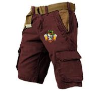 Genérico Pantalon Corto Senderismo Hombre - Pantalones Cortos Cargo para Hombre con Estampados Modernos Versátiles y Cómodos para Entrenamiento Uso Informal Festivales y