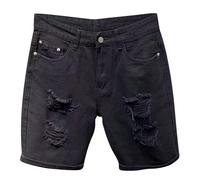 Genérico PantalóN Corto Vestir Hombre - Pantalones Rectos De Mezclilla Rasgados De Verano para Hombre Corcel