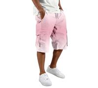 Genérico - Pantalón de carga para hombre, efecto degradado, para correr, de trabajo, de moda, sombreado, de uso múltiple, pantalones de senderismo, coloridos, carga Streetwear, rosa claro, 4XL
