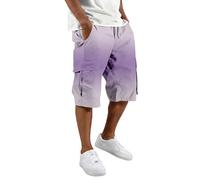 Genérico - Pantalón de carga para hombre, efecto degradado, para correr, de trabajo, de moda, sombreado, de uso múltiple, pantalones de senderismo, coloridos, carga Streetwear, morado, XXL