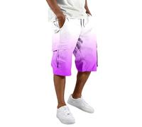Genérico - Pantalón de carga para hombre, efecto degradado, para correr, de trabajo, de moda, sombreado, de uso múltiple, pantalones de senderismo, coloridos, carga Streetwear, morado claro, M