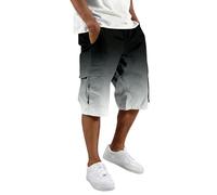 Genérico - Pantalón de carga para hombre, efecto degradado, para correr, de trabajo, de moda, sombreado, de uso múltiple, pantalones de senderismo, coloridos, carga Streetwear, Negro , L