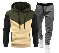 Genérico Pantalon de Chandal de Hombre Jogger de Deporte Tallas Grandes Chandal Completo Un Conjunto Con Capucha Sudadera Deporte Deportes Pantalones Running Hombre Verde militar M