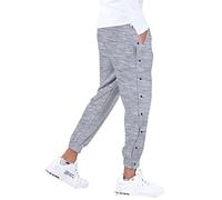 Genérico Pantalón de Chándal para Hombre Pantalones de Rehabilitación Pantalón de Entrenamiento Abiertos Laterales con Broches Pantalones Deportivos de Mezcla de Algodón con Botones