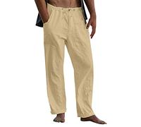 Genérico Pantalon De Sport Homme Pantalon Homme Décontractés De Plage Léger Été Decontracte D'été En Lin Pour Lin Coton Pantalons Jogging Pour Hommes Long Décontracté Cordon Serrage