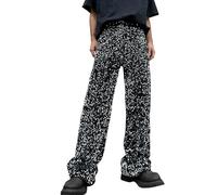 Genérico Pantalón Disco Hombre Pantalones Metálicos Con Lentejuelas Brillantes Para Hombre Corte Recto Disco Discoteca Noche Baile Años 70 Pantalones De Patas De Elefante Traje De Carnival, gris, M