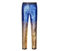 Genérico Pantalón Disco Hombre Pantalones Pata De Elefante Hombre 70 Traje Disco Metalizado Brillante Lentejuelas Traje De Carnival Para Baile Y Espectáculos Y Fiestas Temáticas, azul, XXL