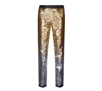 Genérico Pantalón Disco Hombre Pantalones Pata De Elefante Hombre 70 Traje Disco Metalizado Brillante Lentejuelas Traje De Carnival Para Baile Y Espectáculos Y Fiestas Temáticas, plata, XXL