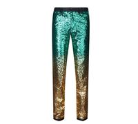 Genérico Pantalón Disco Hombre Pantalones Pata De Elefante Hombre 70 Traje Disco Metalizado Brillante Lentejuelas Traje De Carnival Para Baile Y Espectáculos Y Fiestas Temáticas, verde, XXL