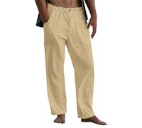 Genérico Pantalón Hombre Algodon - Pantalones Baggy Hombre Pantalón Casual Liso para Hombre pantalón Holgado de Largo Completo con Bolsillos y Botones pantalón Informal de Moda con cordón
