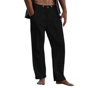 Genérico Pantalón Hombre Algodon - Pantalones Baggy Hombre Pantalón Casual Liso para Hombre pantalón Holgado de Largo Completo con Bolsillos y Botones pantalón Informal de Moda con cordón
