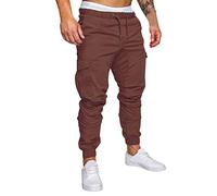 Genérico Pantalon Hombre Cintura Elastica,Pantalones Herramientas Hombres -Bolsillo Casual Color Leggings Pantalones SóLidos Pantalones De Hombre