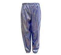 Genérico Pantalon Lentejuelas niños Pantalones Harem metálicos Brillantes para niños y niñas, Corte Ancho, Ideal para Danza Urbana Moderna y Hip Hop, Fiesta de cumpleaños