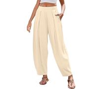Genérico Pantalon Mujer Color Liso con Bolsillo - Ropa Mujer Pants Cintura Elástica Suave Casual, Pantalones Transpirable Classic Pant Travail Vacances Beis S