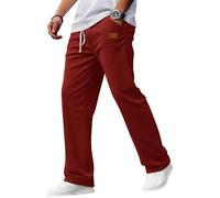 Genérico Pantalón Pana Hombre Pantalón Largo de Pana Pantalones Elastica Pantalon Chandal Baggy Hombre Ropa de Trekking Tallas Grandes Cargo Pants Vino L