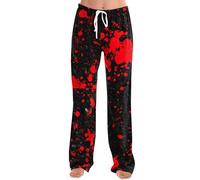 Genérico Pantalon Pijama Halloween Mujer Halloween Disfraz Talla Grande De Casa Pantalones Navidad Pijamas Cordón Algodon Trajes Holgado Disfraces Otoño Ropa 2#sandía roja XL