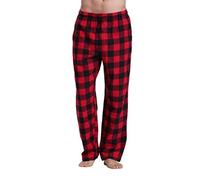 Genérico Pantalón Pijama Hombre Pantalones Pijamas Para Hombres Medias Pijamas Hombre Invierno Rojo Cuadros Cintura Con Bolsillos Ligero Casual Casa Noel Ropa Larga Otoño, El negro-2, M