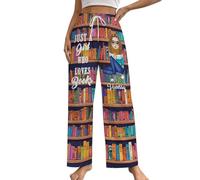 Genérico Pantalon Pijama Mujer Algodon,Solo Una Chica A La Que Le Gustan Los Libros Pantalones De Pijama Amante De Los Libros para Mujeres Chica Amante De La Lectura Ropa De Dormir