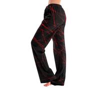 Genérico Pantalon Pijama Mujer Halloween Costume Algodon Otoño Pantalones Disfraces Trajes Cuadros Talla Grande Pijamas Cómodo Franela Estampado Ropa 2#sandía roja S