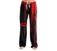 Genérico Pantalon Pijama Mujer Halloween Disfraz Talla Grande Cuadros Pantalones Polar Pijamas Holgado Algodon Trajes Otoño Navidad Estampado Ropa 2#sandía roja XL