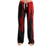 Genérico Pantalon Pijama Mujer Pijama Mujer Invierno Algodon Otoño Pantalones Disfraces Pijamas Cordón Talla Grande Trajes Cómodo Cosplay Holgado Ropa 2#sandía roja S