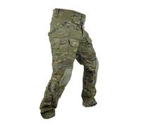 Genérico Pantalón Táctico DLX de Combate, 65% Poliéster y 35% Algodón, Multibolsillos, Ajuste Elástico en Cintura y Rodillas, Camuflaje boscoso pixelado español. Marca Conquer. Especial para airsoft