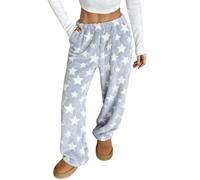 Genérico Pantalon Termico Mujer Invierno Christmas Talla Grande Pijamas Pijama Familiar Navidad Divertidos Tallas Grandes Felpa Pijama Franela Moda Pantalón Invierno Mujer Azul Claro XL