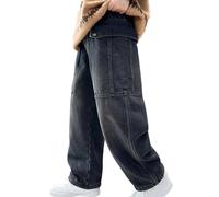 Genérico Pantalón Vaquero Niño Casual Tendencia Cómodo Elástico Cintura Moderna Jeans Pantalones Niño Para Colegio Y Deportiva