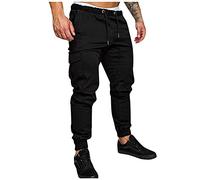Genérico Pantalones Cargo Hombre Baggy Senderismo Verão Pantalon Mecanico Tendencia Calças Bolsillos Laterales Jogger Ropa Hombre Primavera Pantalón Montaña 3#Negro L Barato
