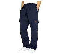 Genérico Pantalones Cargo Hombre Pantalones De Trabajo Hombre - Elásticos Pantalón Senderismo Largos Pants con Bolsillos Casual Termico Deportivo Moda Invierno Otoño Pantalón Marina de Guerra XL