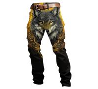 Generico Pantalones cargo para hombre militares con bolsillos laterales flores gótico pantalones ligeros moto hombre verano largos de trabajo estilo mitos nórdicos medievales día del padre pants