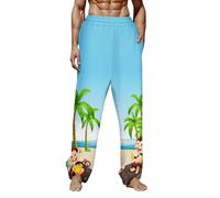 Genérico Pantalones Casual Hombre Pareja Otoño Primavera Pijama Bolsillo Multi Para Casa Relajación Estilo Cómodo Pants Hombre, azul celeste, XXL