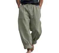 Genérico Pantalones casuales con piernas anchas de mezcla transpirables para una comodidad diaria y un ajuste informal, ejército verde, S