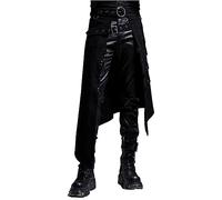Genérico Pantalones Casuales de Tendencia Punk Gótico para Hombre con Diseño Asimétrico y Estilo Rockero Urbano