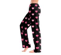 Genérico Pantalones casuales para mujer con estampado de moda de San Valentín Cómodos y elegantes para salidas diarias, rosa fuerte, XL